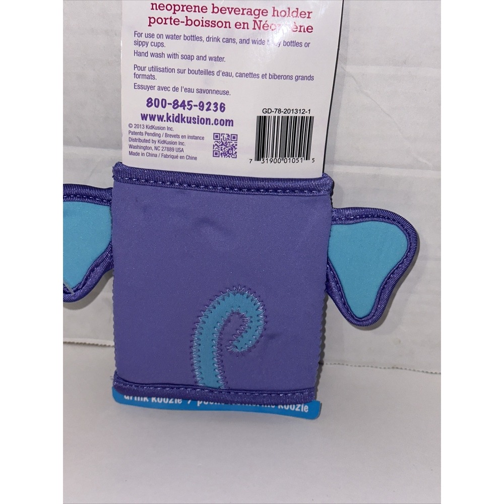 KidKusion Bottle-Bud Koozie Elephant Zoo Baby Collection Neoprene Beverage Hold - Picture 16 of 16